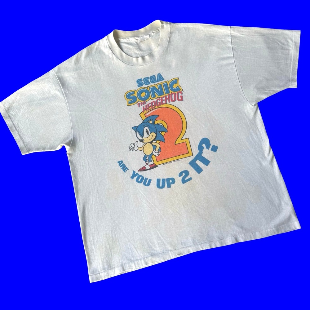 Sega Sonic 2 1992 Promo‎ Tee Vintage Single Stitch Hanes XL Rare OG